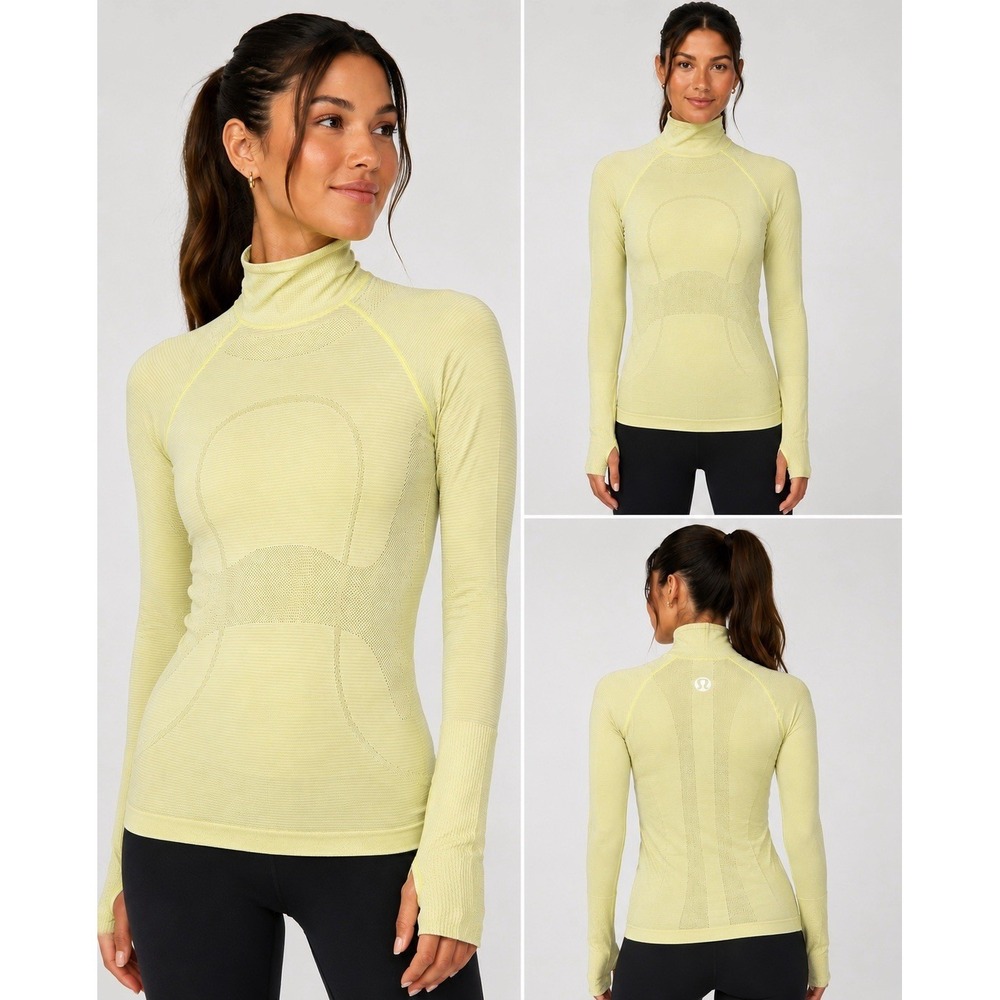 Lululemon Run Swiftly Seamless Long Sleeve Mock Neck Thumbhole Top Size 4